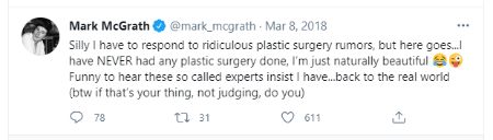 Mark McGrath denied he  got plastic surgery in Twitter 